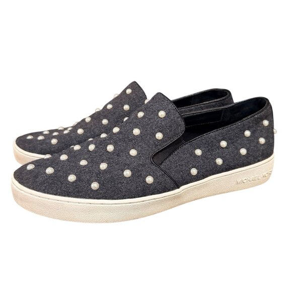 Women’s Michael Kors Keaton Embellished Flannel Slip-on Sneakers Slip On Size 11 - Picture 3 of 6